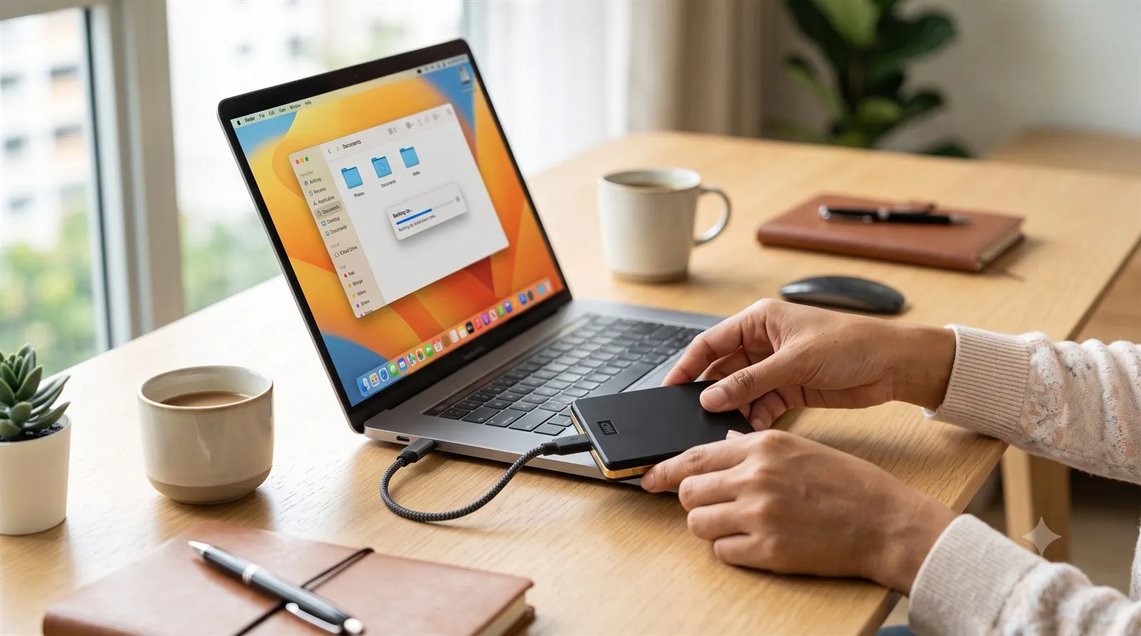 Backing up files to an external hard drive before installing a new operating system